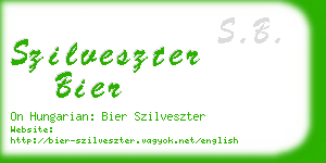 szilveszter bier business card